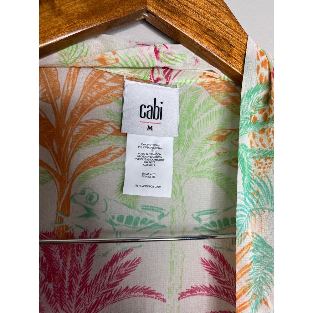 CAbi Tropical Print Tie-Front Kimono Mini Dress – Size M – Resort Style - Picture 6 of 7